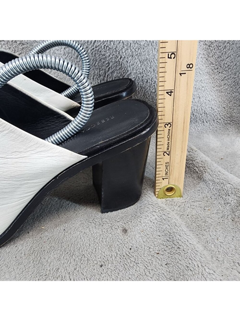 Rebecca Minkoff Shoes Womens Size 8.5 White Leather Slip On Mules *Read* - Picture 2 of 14